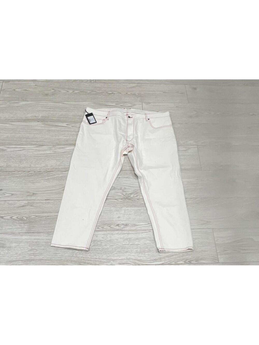 NEW BIG & TALL SLIM FIT Atelier Munro Men's White & Red Jeans SIZE 42X28 $395